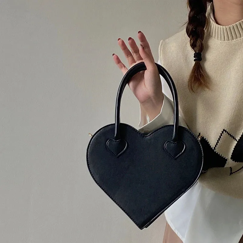 TAVIMART  -  Fashion Design Women's Shoulder Bag Vintage Cool Girls Love Heart Handbags Retro Female Black Small Tote Purse Messenger Bags