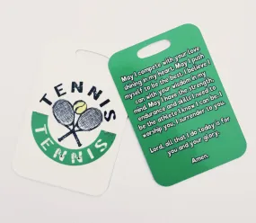 Tennis prayer, tennis player  prayer, tennis Bag Tag, tennis luggage tag