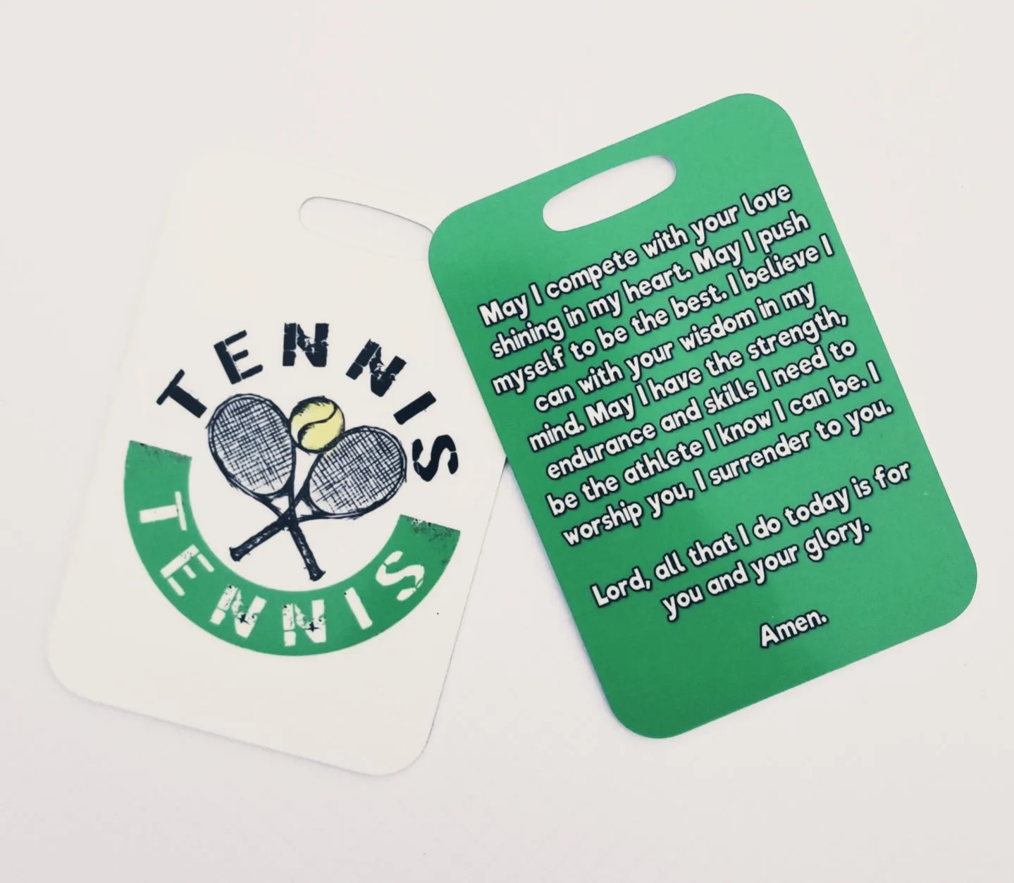 Tennis prayer, tennis player  prayer, tennis Bag Tag, tennis luggage tag