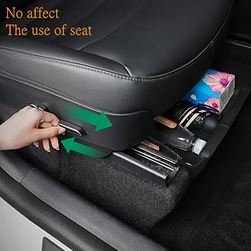 Tesla Model Y Under Seat Storage Box Organizer Silicone Hidden Tray 2020 thru 2022 (One Piece)