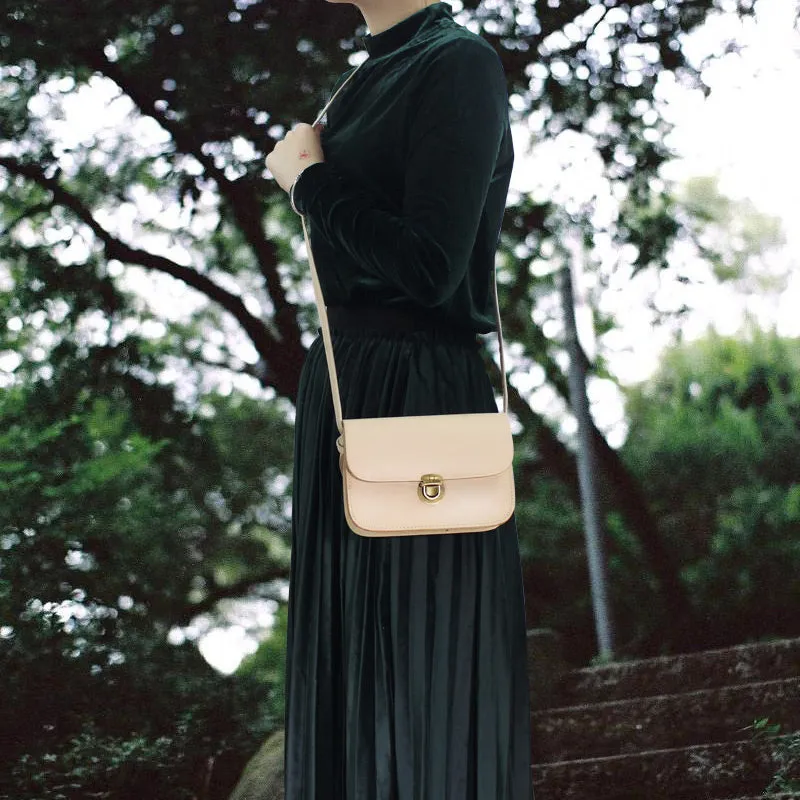 Vintage Women Small Leather Crossbody Bags Leather Shoulder Bag