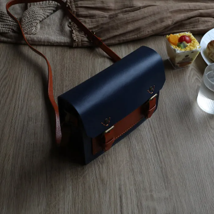 Vintage Women's Genuine Leather Crossbody Satchel Purse Handbags For Women
