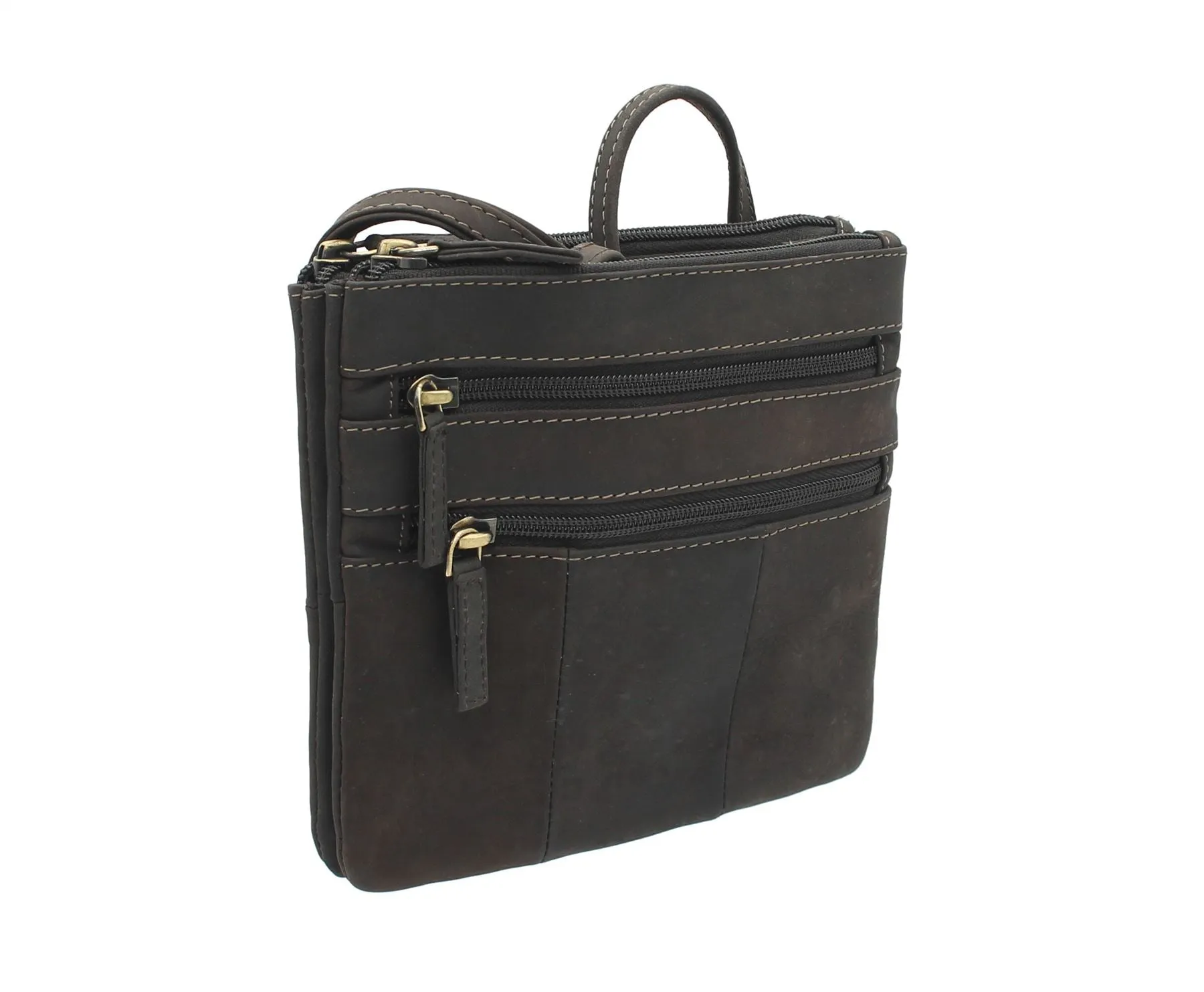 Visconti Compact Leather Messenger Bag 18885