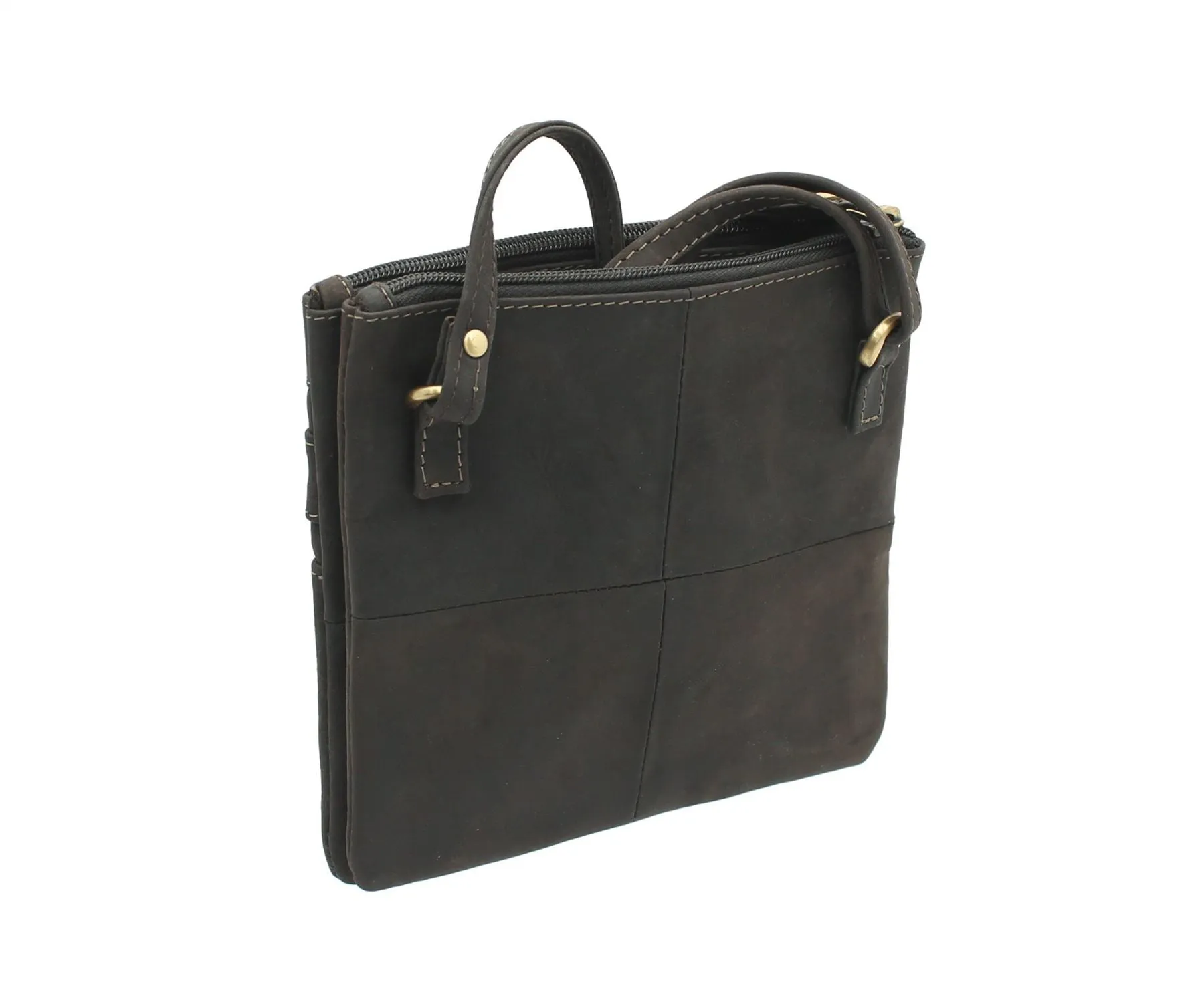 Visconti Compact Leather Messenger Bag 18885