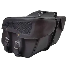 VS208 Vance Leather Medium 2 Strap Slant Saddle Bag with Mesh Insert