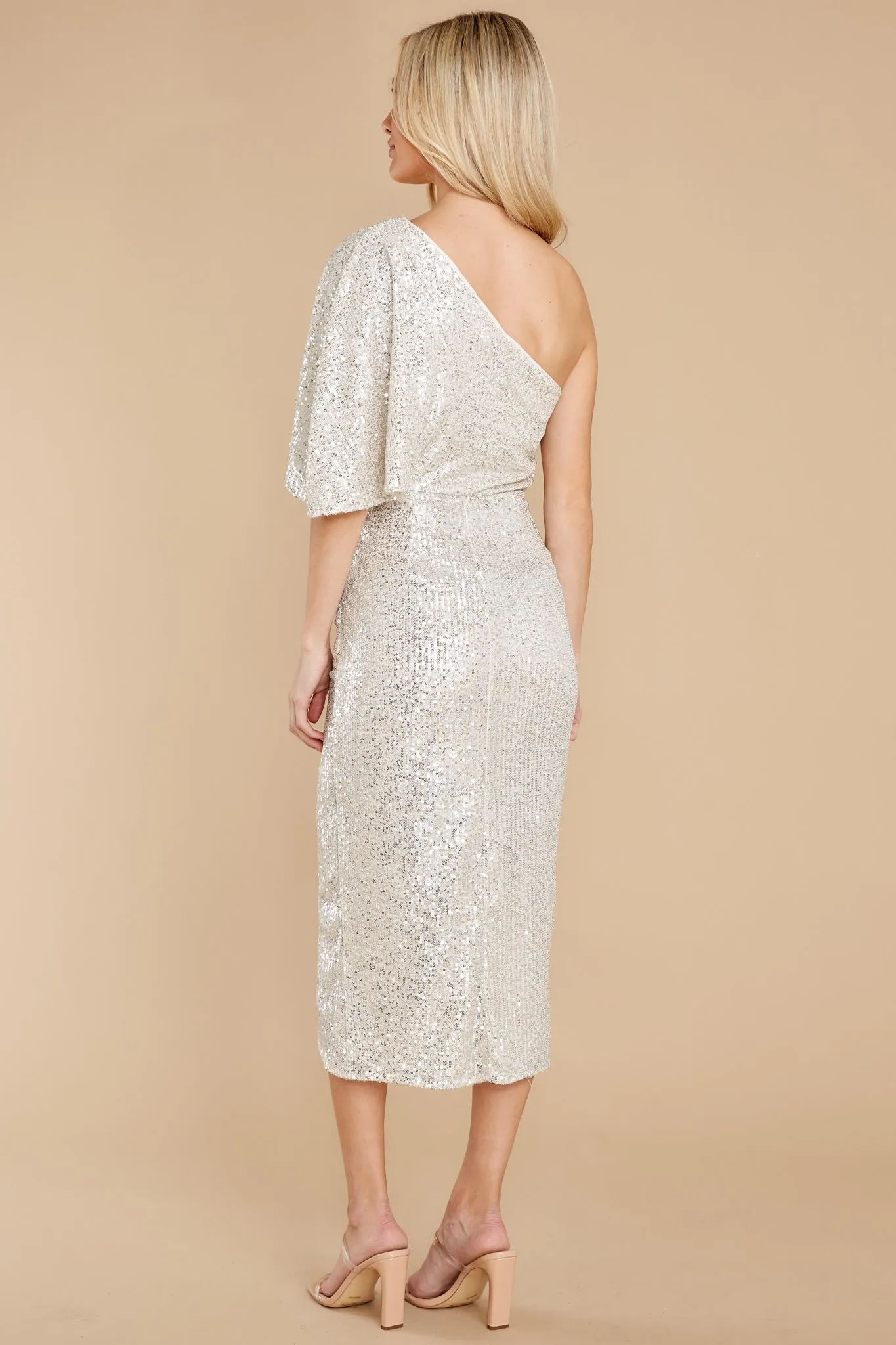 Without Rival Champagne Sequin Dress