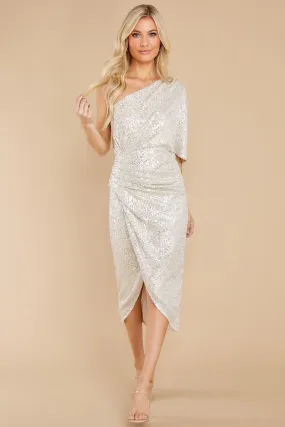 Without Rival Champagne Sequin Dress