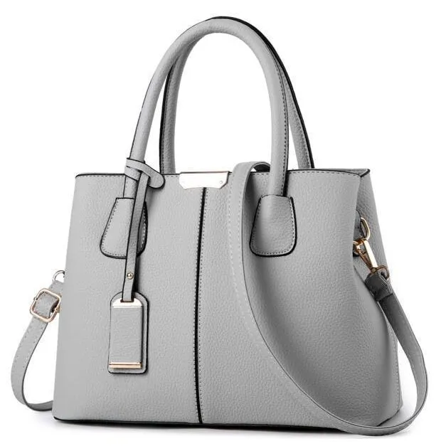 Women Black Tote Messenger Faux-Leather Handbag with Stylish Design Lookbook