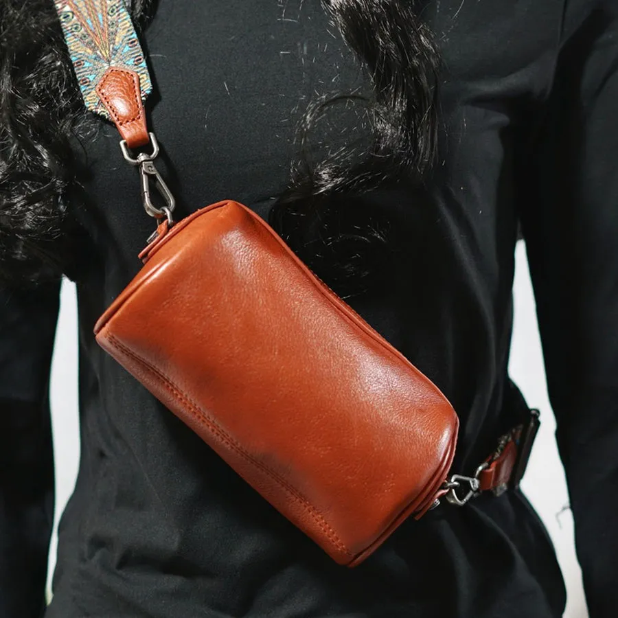 Womens Small Black Leather Shoulder Bag Crossbody Sling Bag For Women