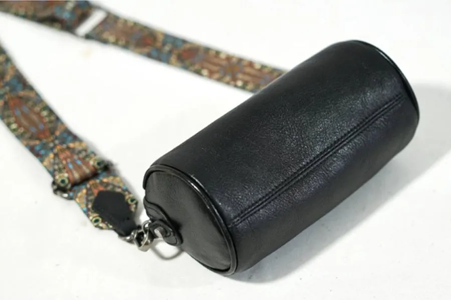 Womens Small Black Leather Shoulder Bag Crossbody Sling Bag For Women