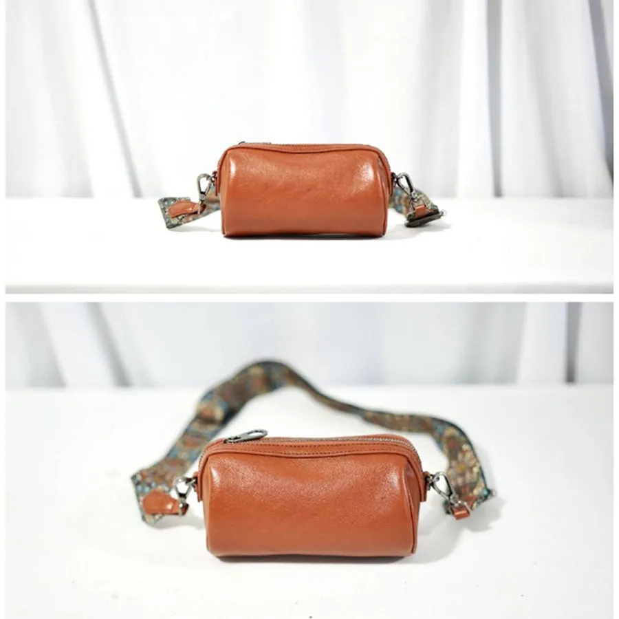 Womens Small Black Leather Shoulder Bag Crossbody Sling Bag For Women