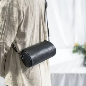 Womens Small Black Leather Shoulder Bag Crossbody Sling Bag For Women