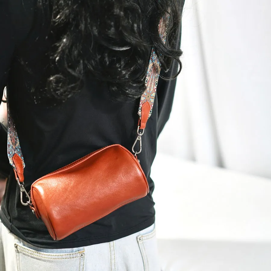 Womens Small Black Leather Shoulder Bag Crossbody Sling Bag For Women