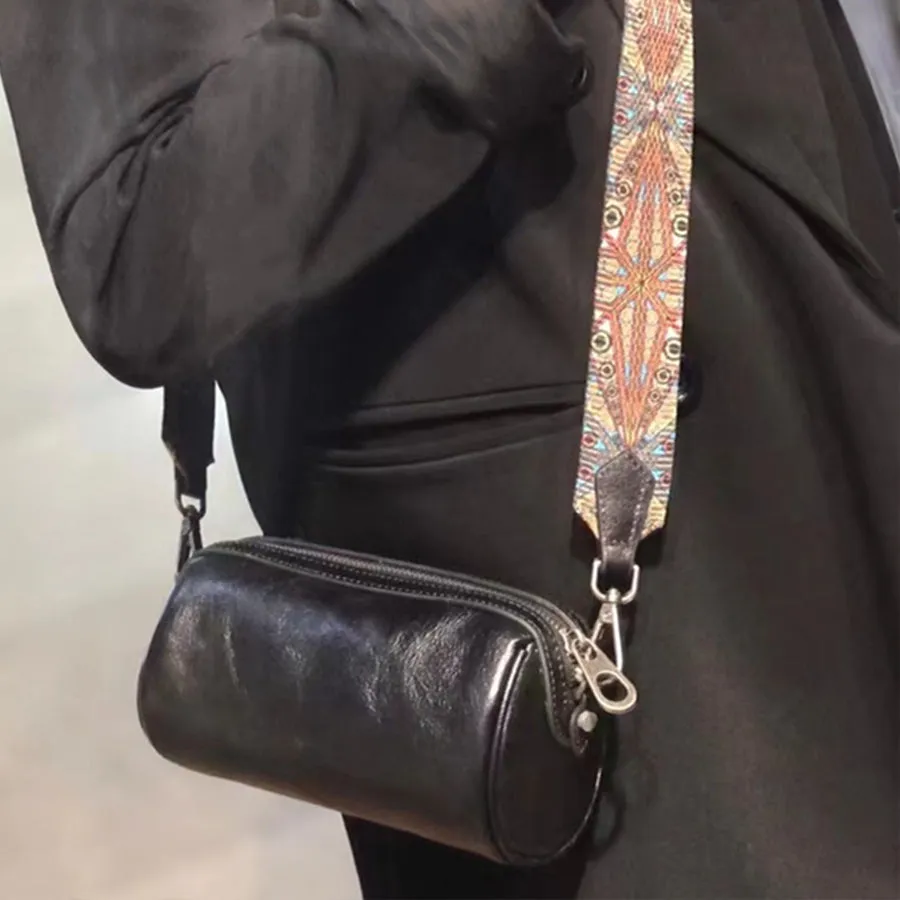 Womens Small Black Leather Shoulder Bag Crossbody Sling Bag For Women
