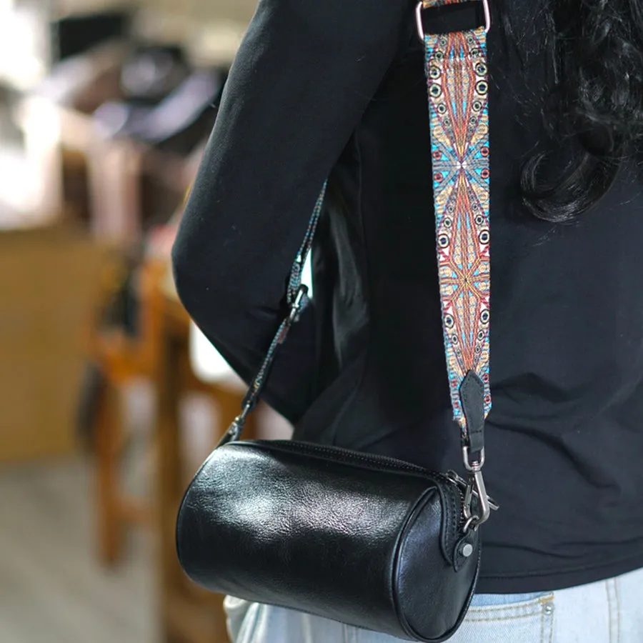 Womens Small Black Leather Shoulder Bag Crossbody Sling Bag For Women