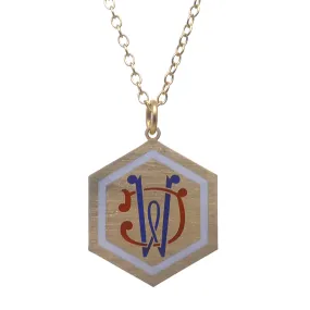 XL Custom Enamel Intertwined Initials Necklace