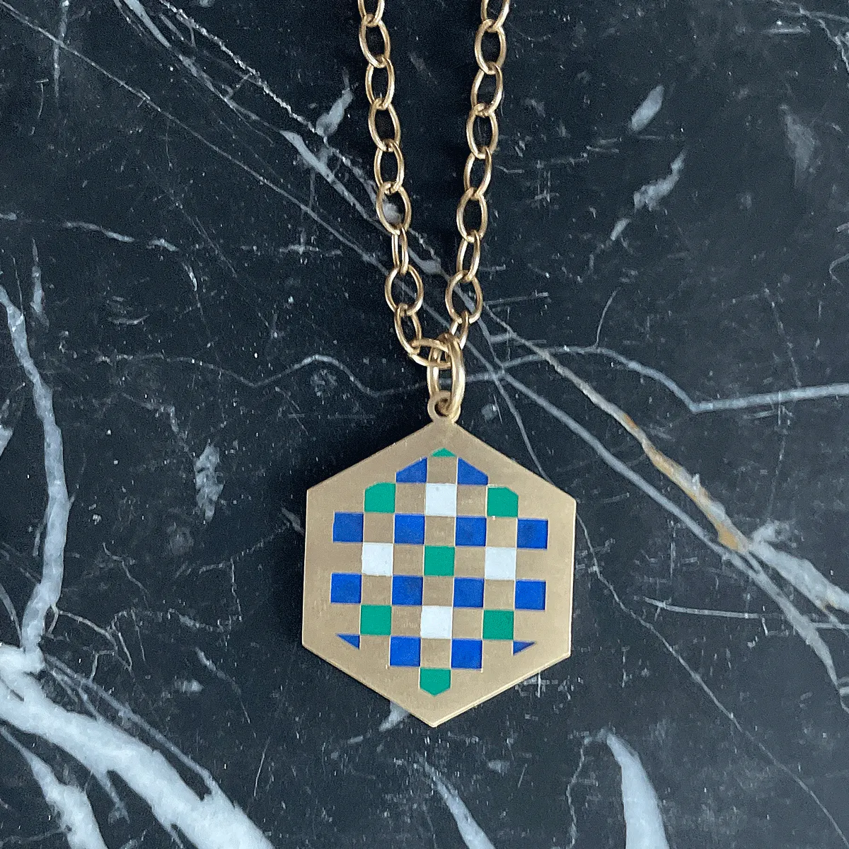 XL Custom Enamel Intertwined Initials Necklace