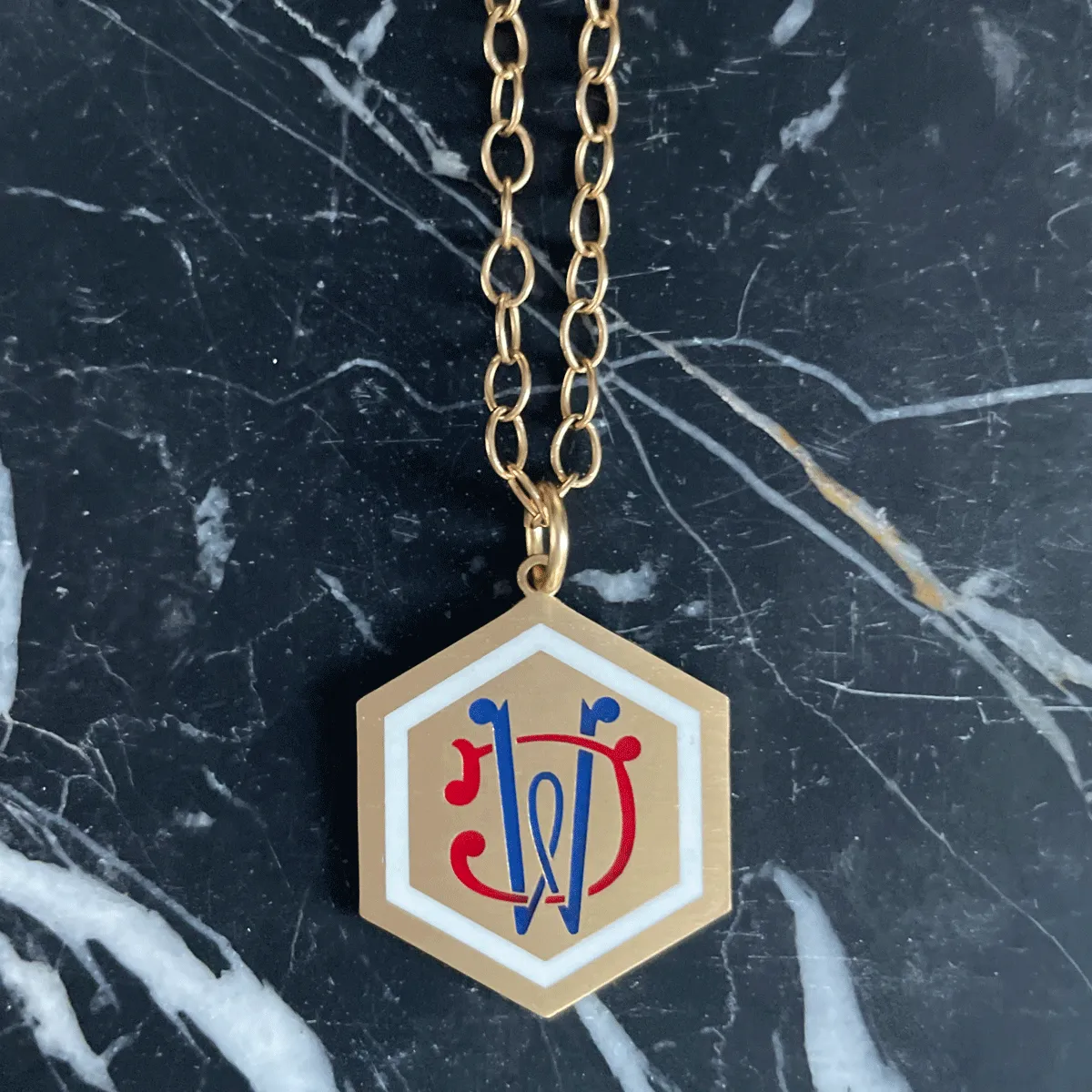 XL Custom Enamel Intertwined Initials Necklace