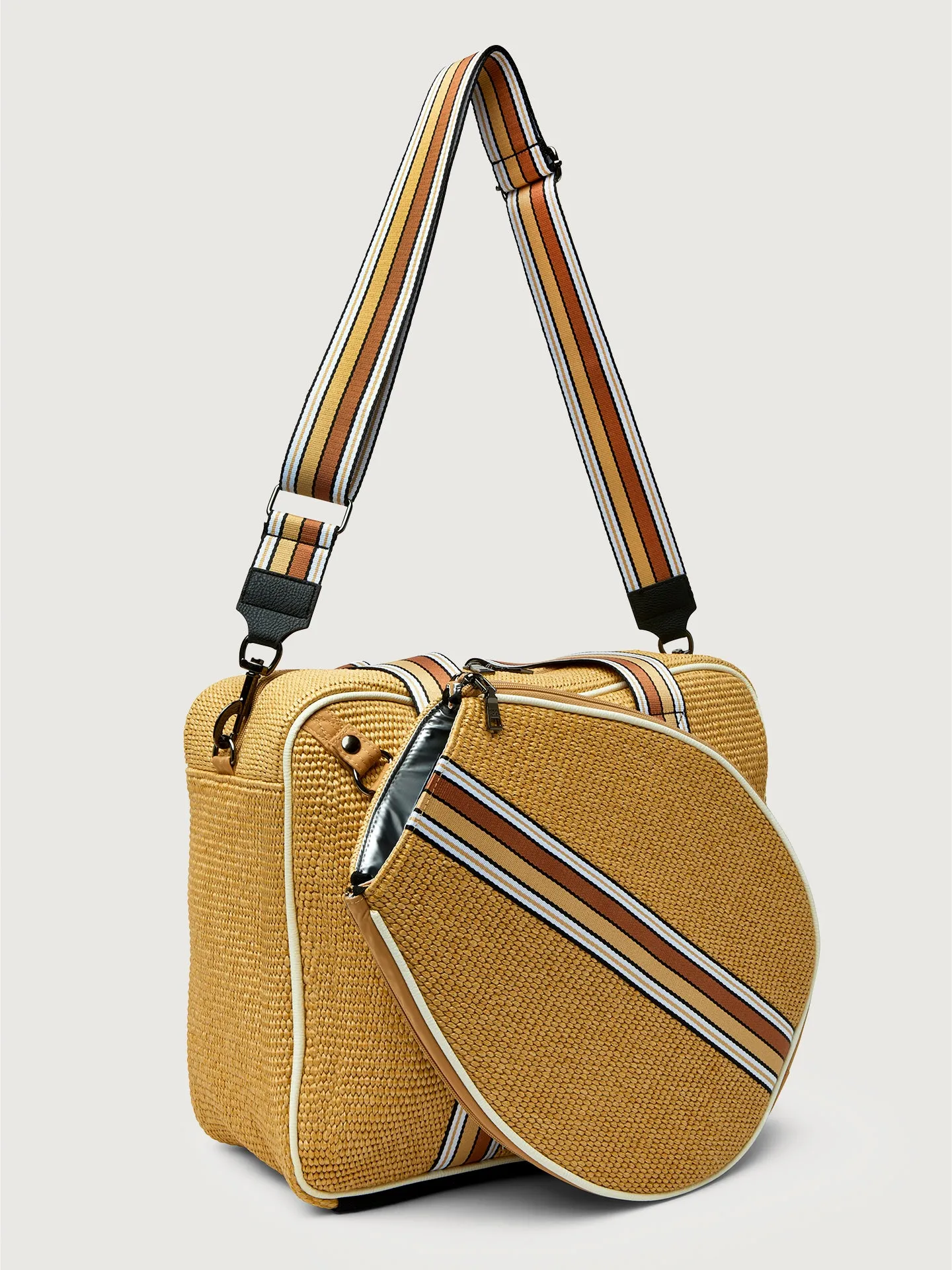 You Are The Champion Tennis Bag - Dune Rafia/ White/ Dark Neutral Dune